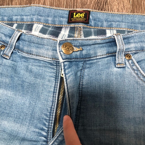 Lee Flannel Lined Blue Jeans Straight Leg Comfort Fit Size - Picture 3 of 9